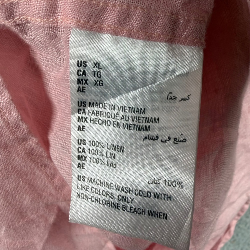 Club Room Luxury Linen Shirt Mens XL Pink Long Sleeve Button Down 100% Linen - Picture 3 of 6